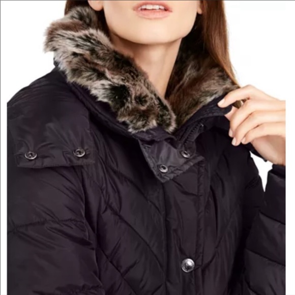 London Fog Black Puffer Coat - Picture 3 of 5